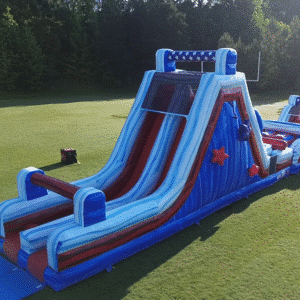 40' Red White and Blue Inflatable Rock Climb Slide