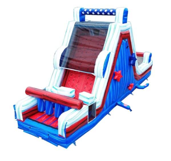 40' Red White and Blue Inflatable Rock Climb Slide - Image 3