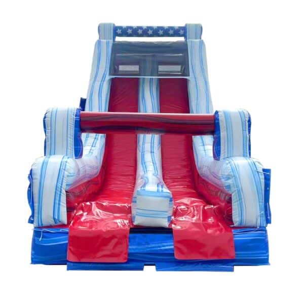 40' Red White and Blue Inflatable Rock Climb Slide - Image 4